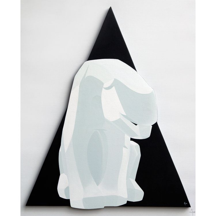 Polar Bear On Black Triangle by Ajee (Anne Juliette Deschamps)