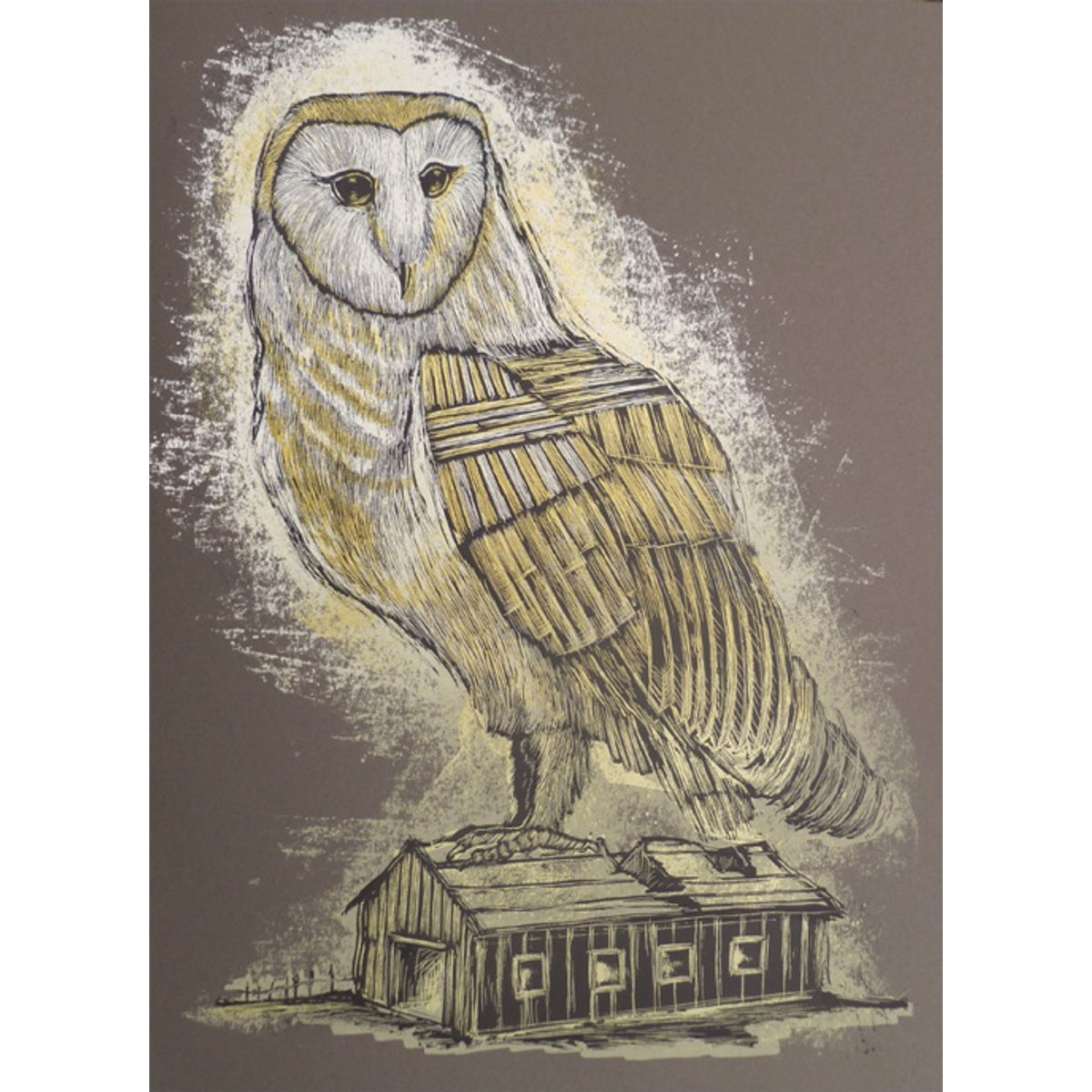 Reconstructed Barn Owl - Charcoal Brown