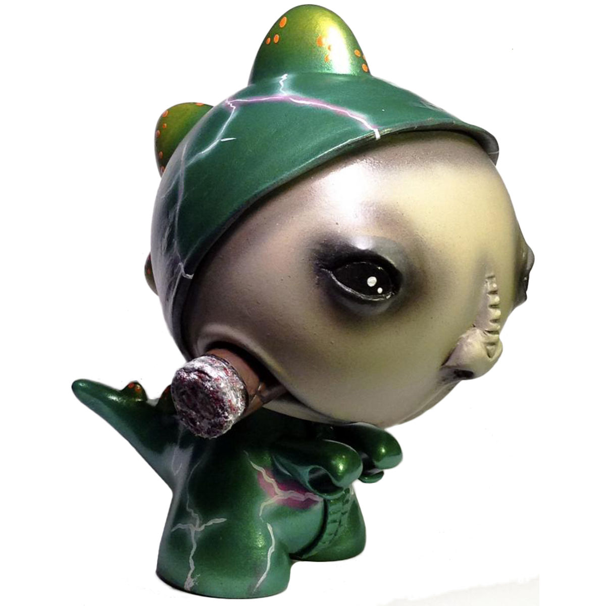 The Mini Evil Mastermind in the Lightning Dinosaur P.J.s