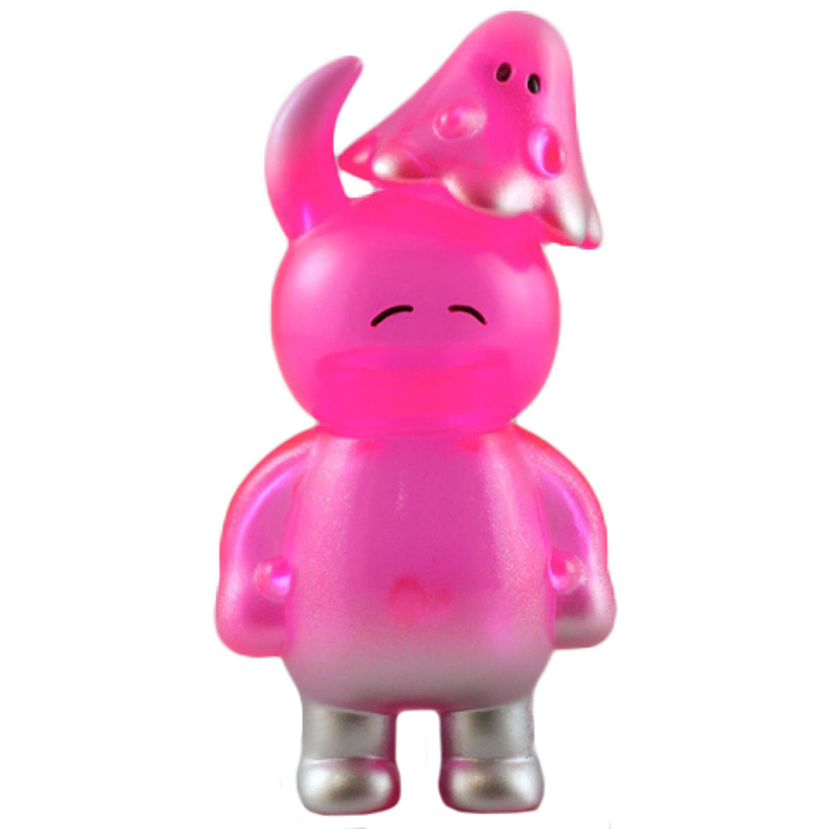 Uamou & Boo - Clear with Pink & Silver Sprays (Happy)