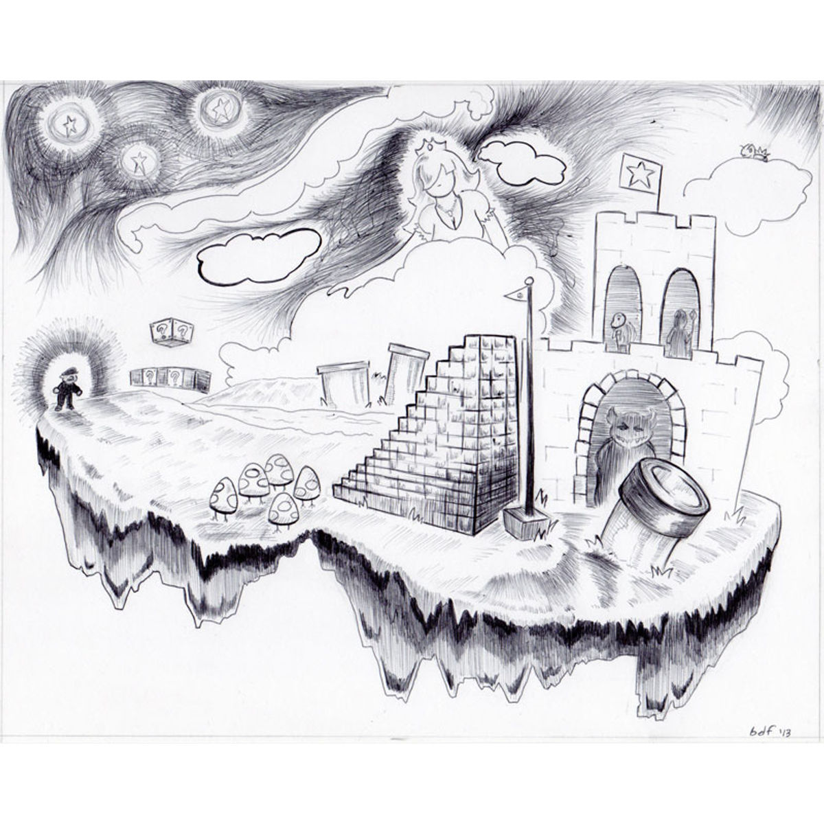 Mario Journeys Through Mushroom Kingdom