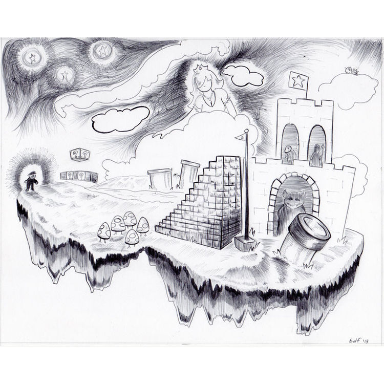 Mario Journeys Through Mushroom Kingdom by Ben DeFever