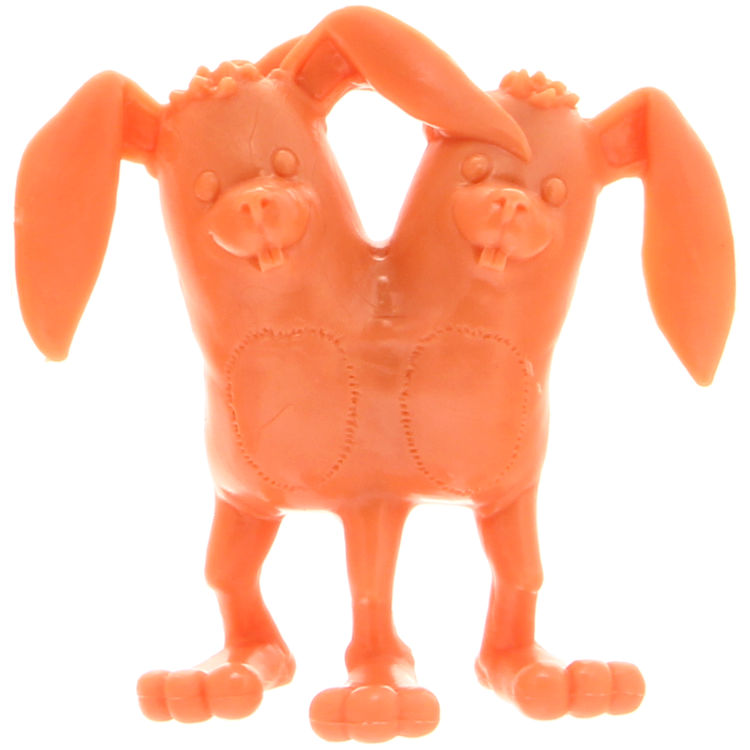 Bunnywith Siamese Twin - Orange by Alex Pardee