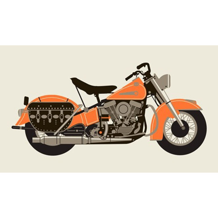 1950 Orange Motorcycle by Methane Studios