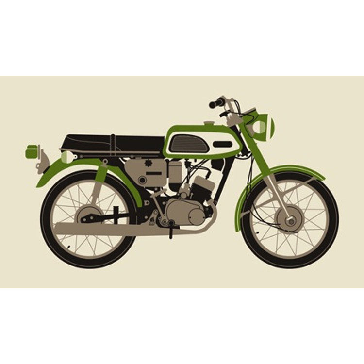 1970 Green Motorcycle by Methane Studios