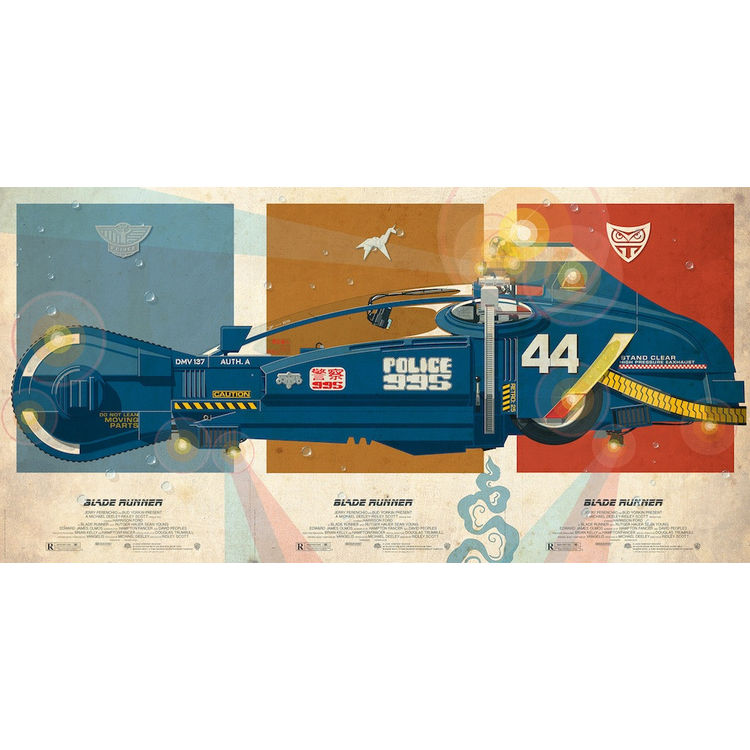 Blade Runner Police 995 Spinner (Triptych) by Jakob Staermose