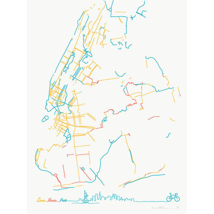 The Beauteous Bike Lanes of New York City by Pop Chart Lab