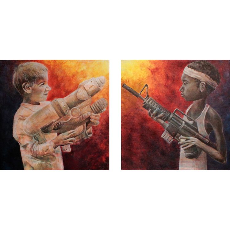 Kids With Guns (Dyptich) by Brittany Parshall