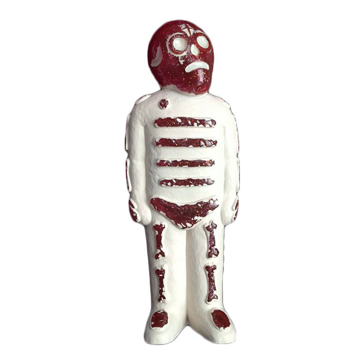 Bones - White on Red Sparkle by Mike Egan