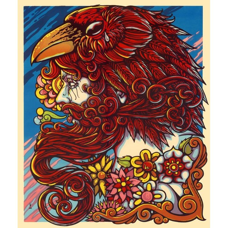 CALIFORNIA MAN ART PRINT - BLUE BACKGROUND by Michael Motorcycle