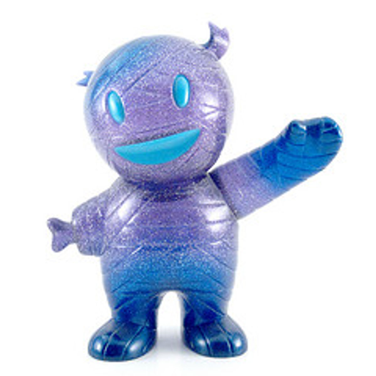 Clear Purple Glitter Painted