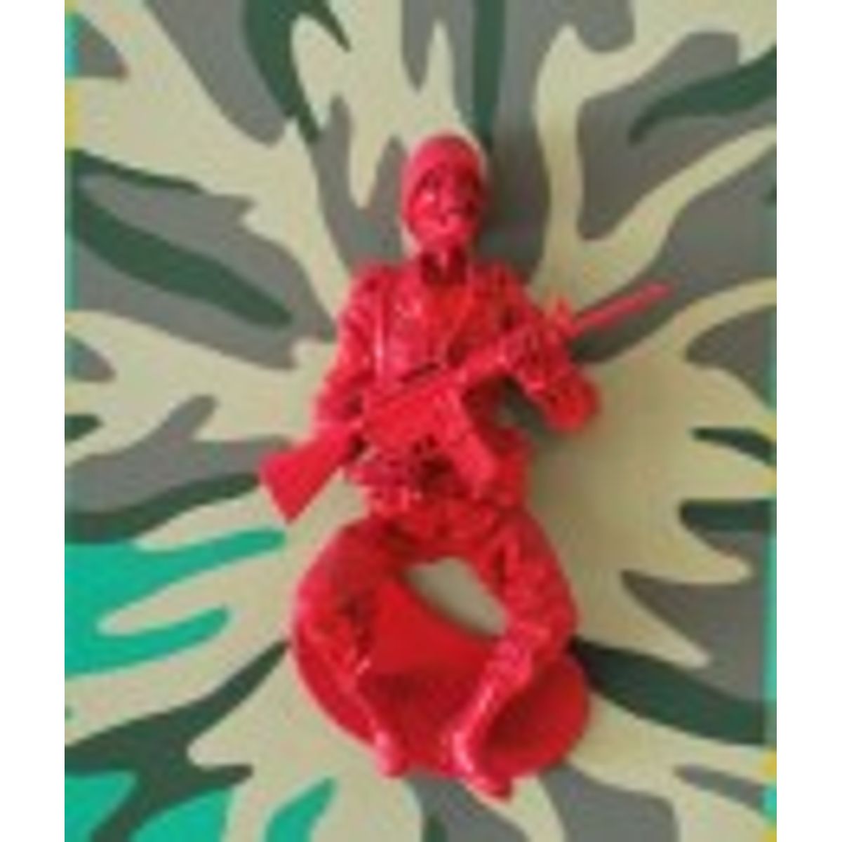 Plaid Tile Dead Toy Soldier Painting (Red)