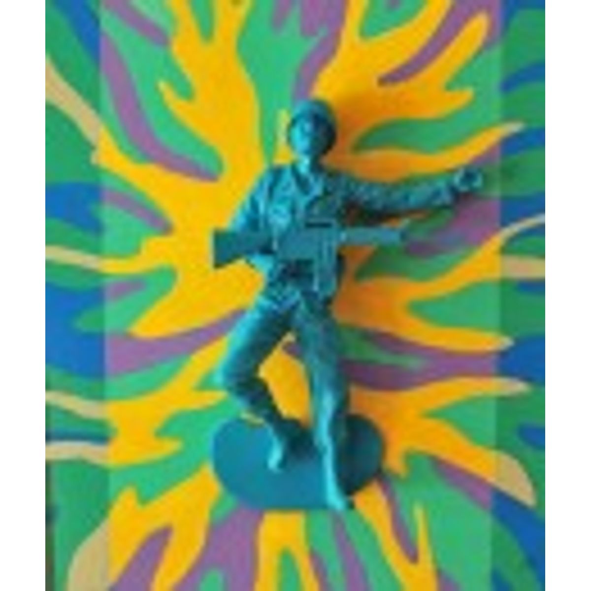 Plaid Tile Dead Toy Soldier Painting (Blue)