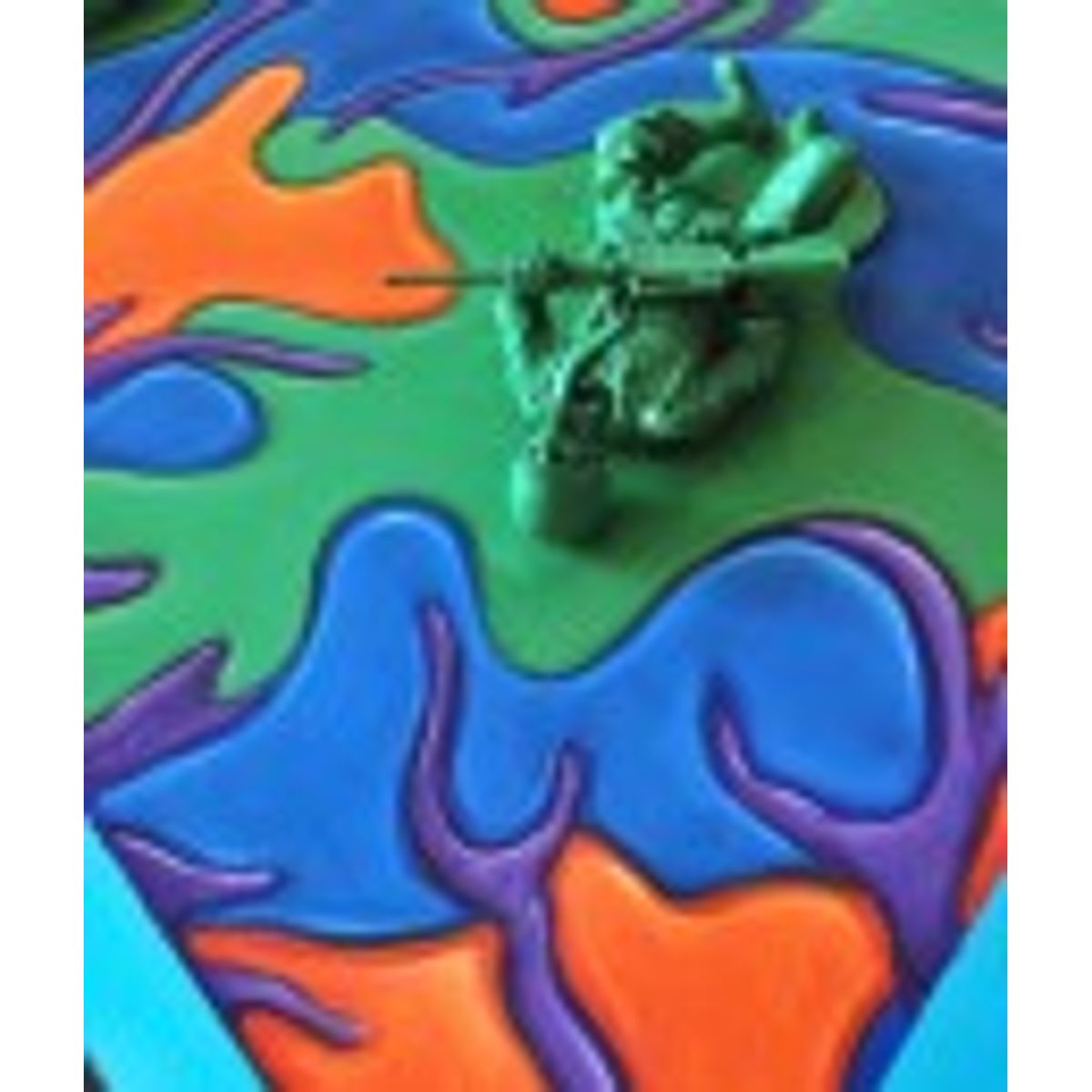 Plaid Tile Dead Toy Soldier Painting (Green)