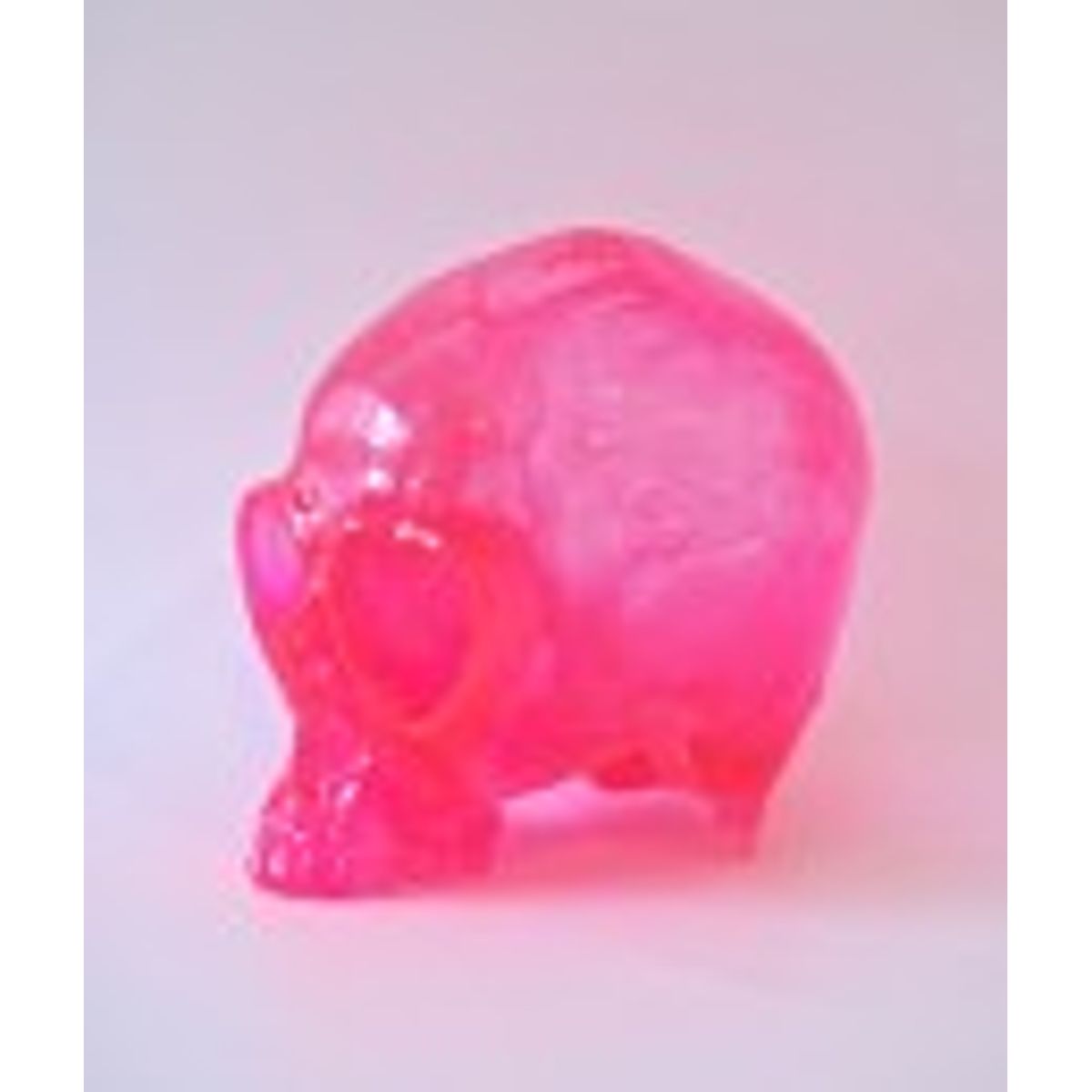 Heart Skull - Transparent Pink Swirl