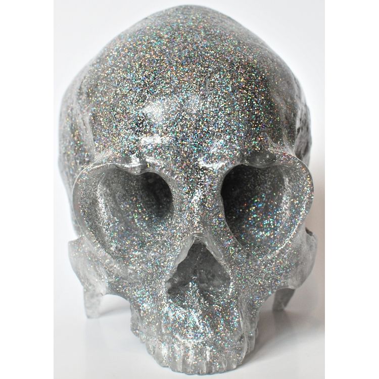 Heart Skull - Glitter Silver by Ron English