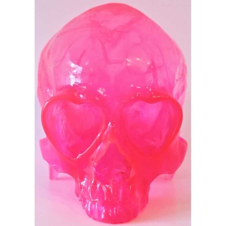 Heart Skull - Transparent Pink Swirl by Ron English