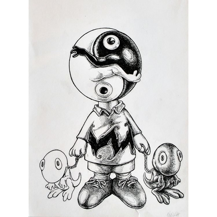 Big Yang & The Yang Bangers Turnaround Sketch by Ron English
