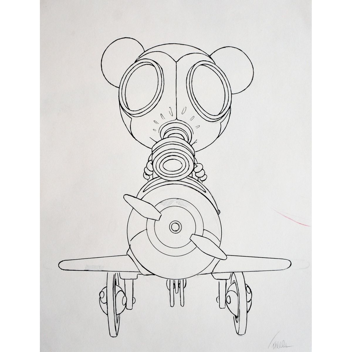 Mousemask Murphy in Airplane Turnaround Sketches