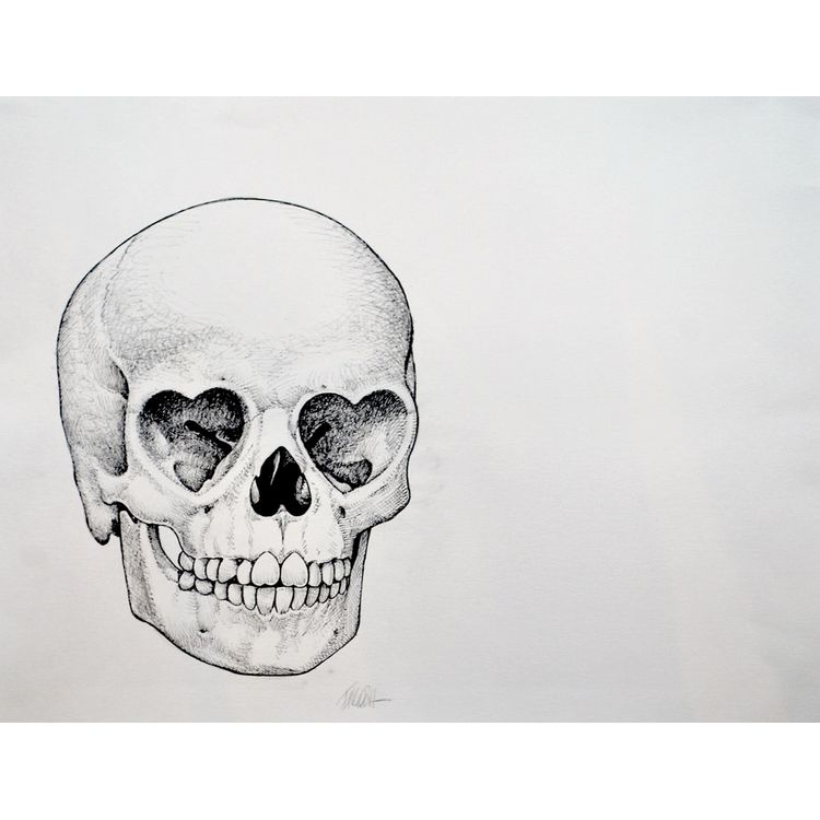 Heart Skull Sketch by Ron English