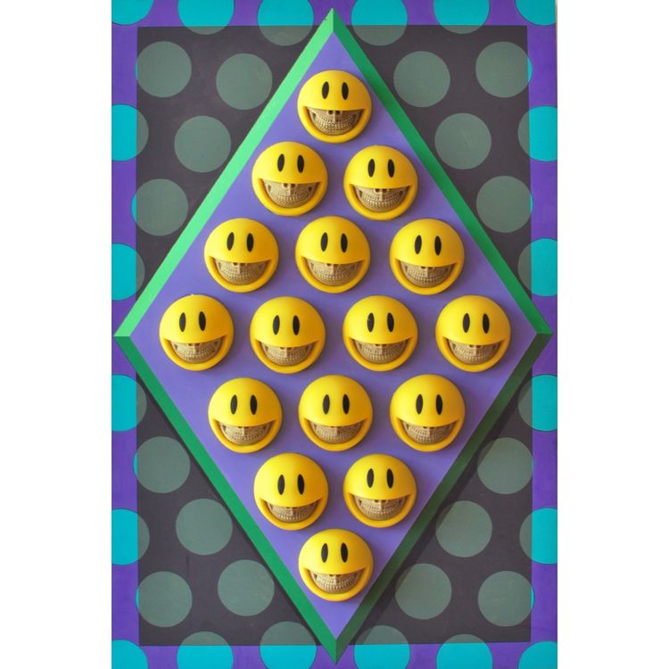 Grin Polka Tile Painting by Ron English