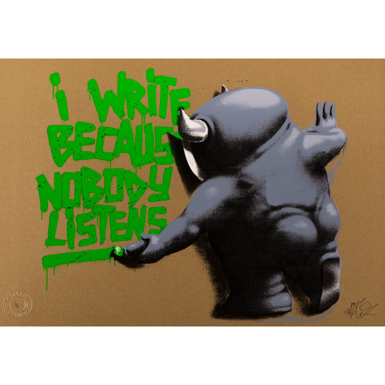 I Write Because Nobody Listens - Gold Lime by Cart 1