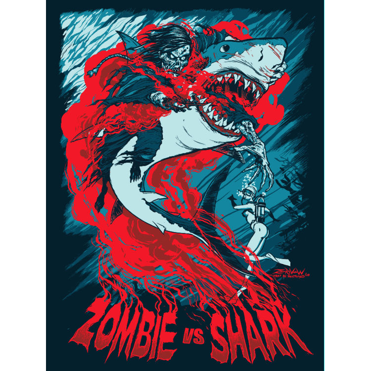 Zombie vs. Shark by Fright Rags