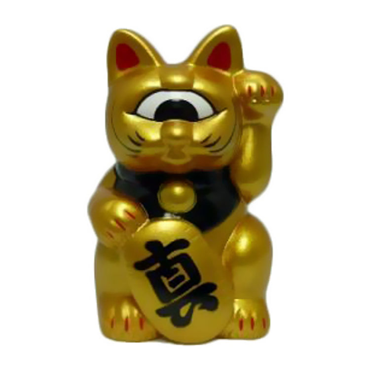 Mini Fortune Cat - Gold/Black by Real X Head (Mori Katsura)