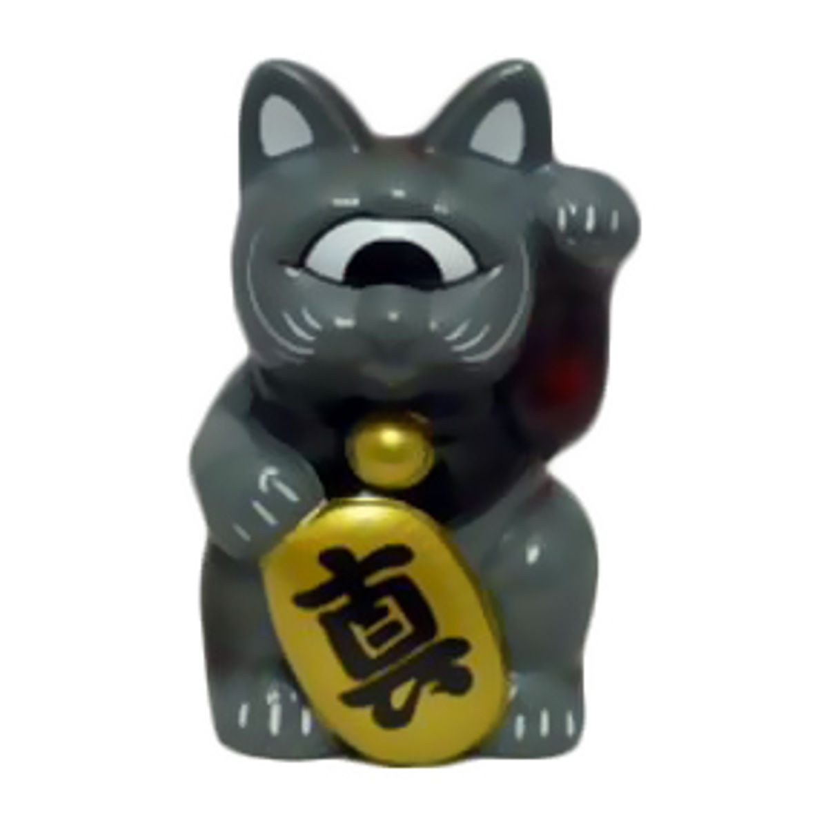 Mini Fortune Cat - Grey/Black Collar