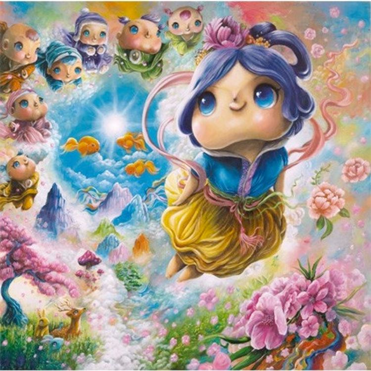 Seven Stars Along The Moon - Print by TikKa Ng