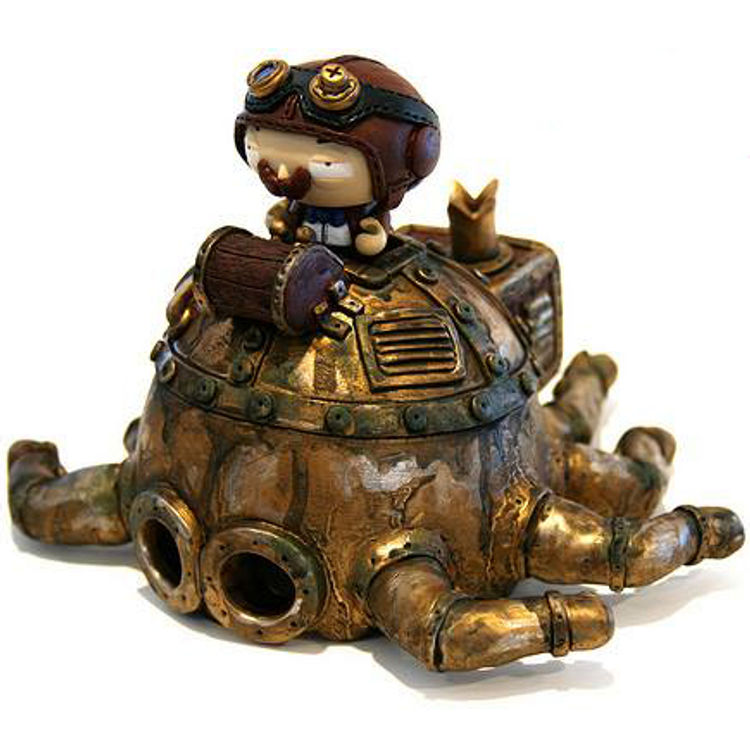 Steampunk stewie and his mechanical cephalopod by Darren Clegg