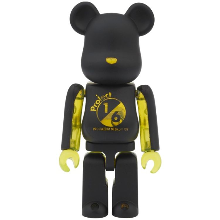 Project 1/6 Be@rbrick - Black × Yellow Clear 100% by Medicom