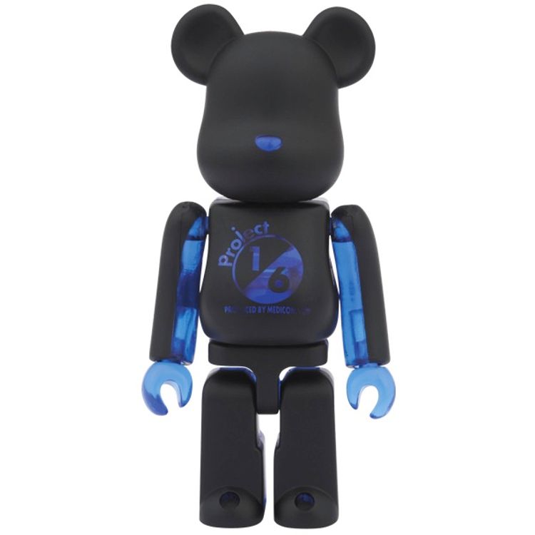 Project 1/6 Be@rbrick - Black × Blue Clear 100% by Medicom