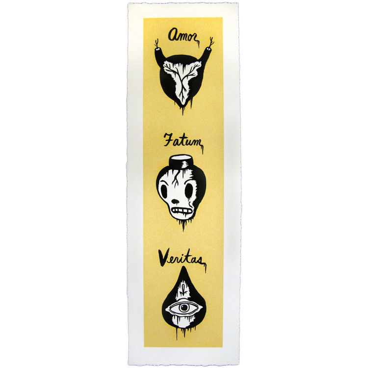 Amor, Fatum, Veritas - Gold by Gary Baseman