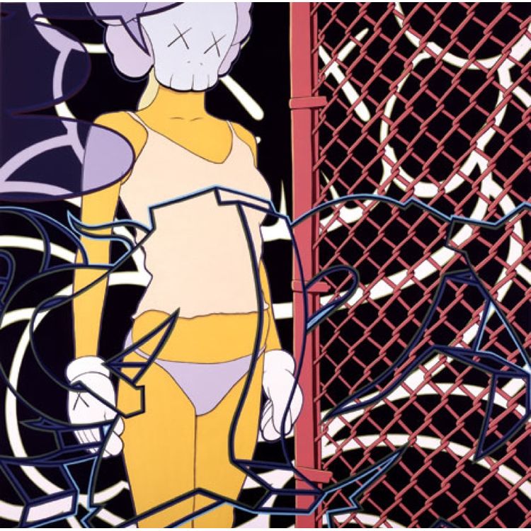 Untitled (Orange Fence) (2002) by Kaws (Brian Donnelly)