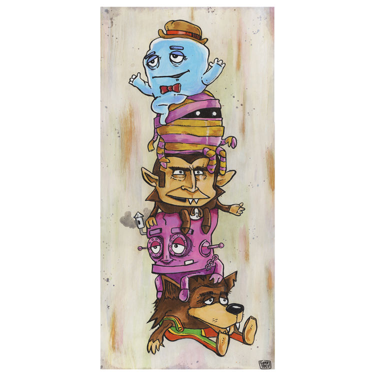 Monsters Stacked Like Cereal Bowls by Super Ugly