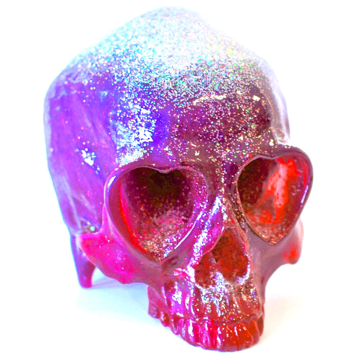 Heart Skull - Purple Glitter