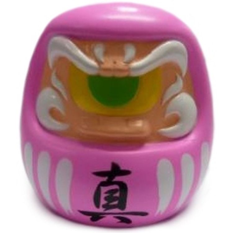 Fortune Daruma - Pink/Flesh w/ Green Eye by Real X Head (Mori Katsura)