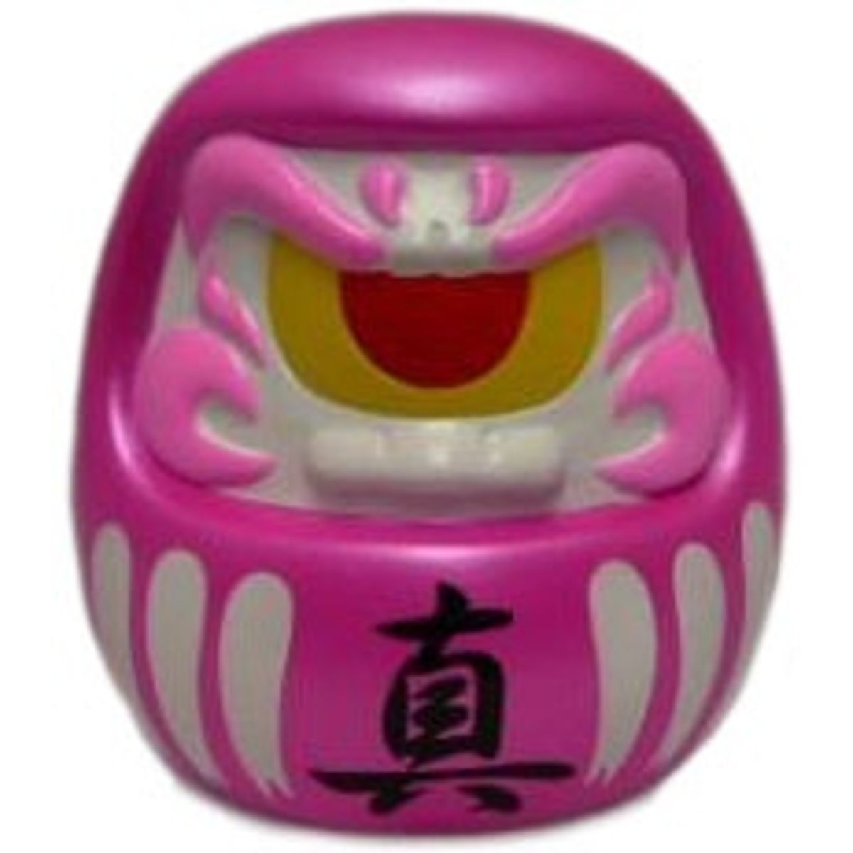 Fortune Daruma - Pink/White /w Yellow Eye