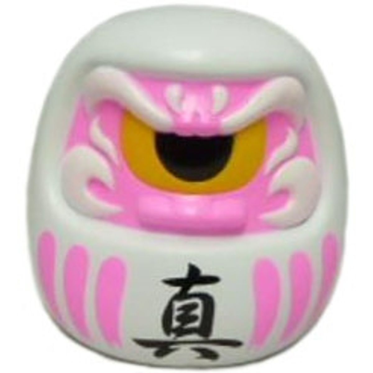 Fortune Daruma - White/Pink w/ Yellow Eye