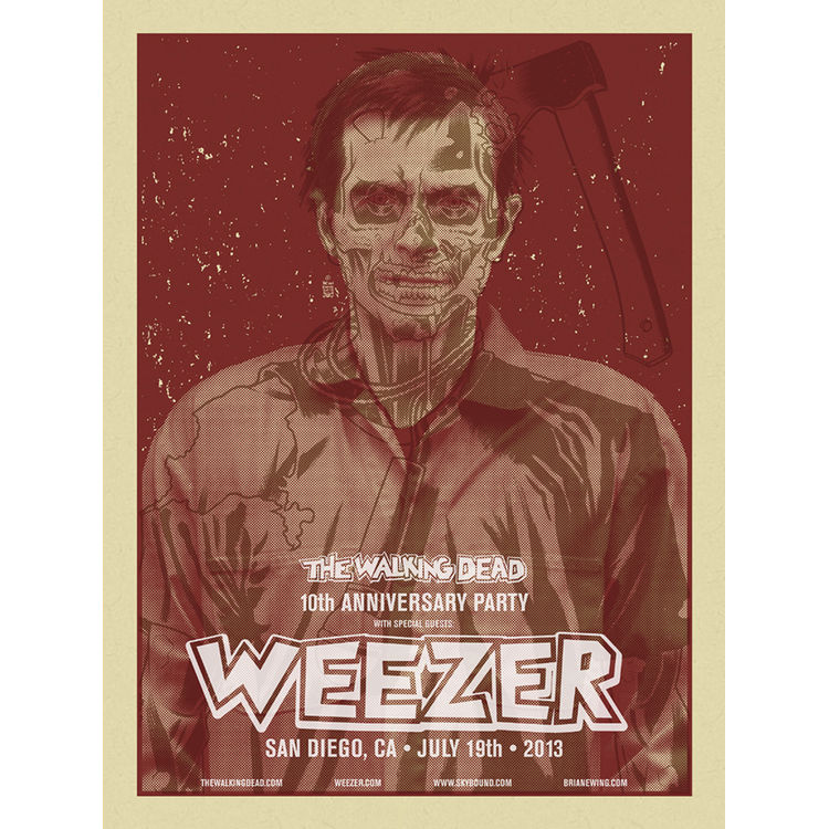 Weezer & The Walking Dead – San Diego, CA 2013 (Rivers - Red) by Brian Ewing