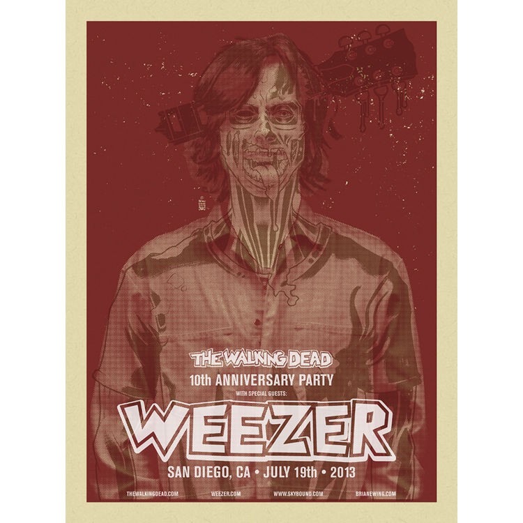 Weezer & The Walking Dead – San Diego, CA 2013 (Brian - Red) by Brian Ewing