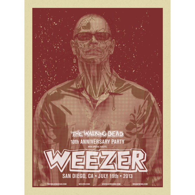 Weezer & The Walking Dead – San Diego, CA 2013 (Pat - Red) by Brian Ewing
