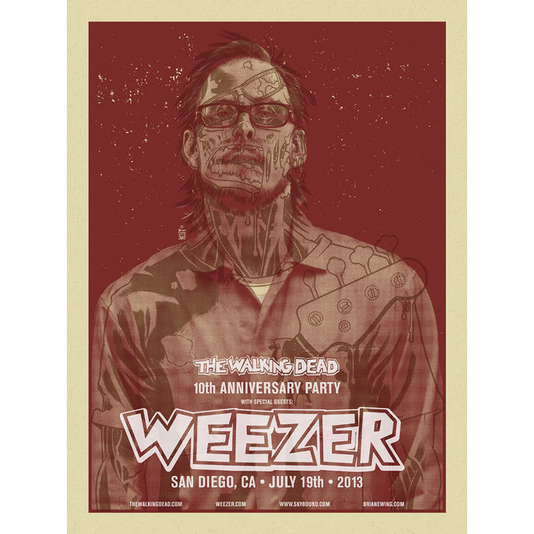 Weezer & The Walking Dead – San Diego, CA 2013 (Scott - Red) by Brian Ewing