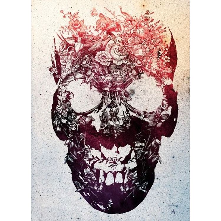 Floral Skull by Ali Gulec