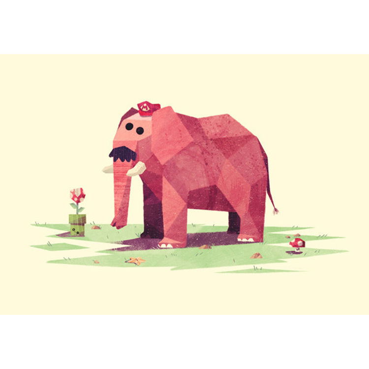 Elephant dressed as Mario by Benjamin Flouw