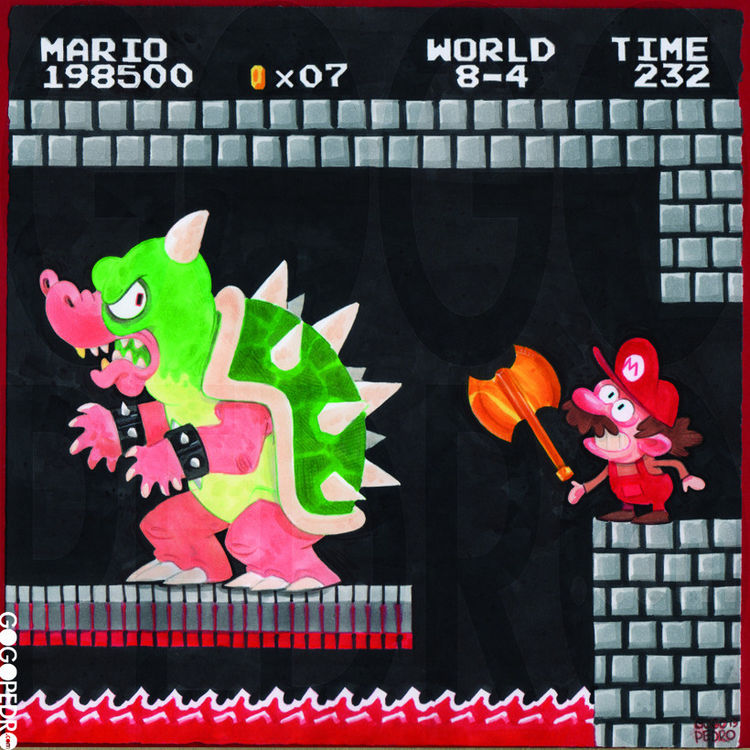 Bowser Vs Mario & The Convenient Axe by Pedro Delgado