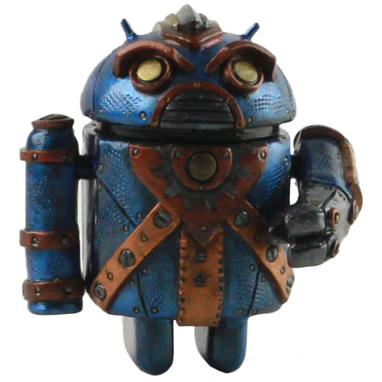 Steampunk Google Droid Blue by Tanya Davis