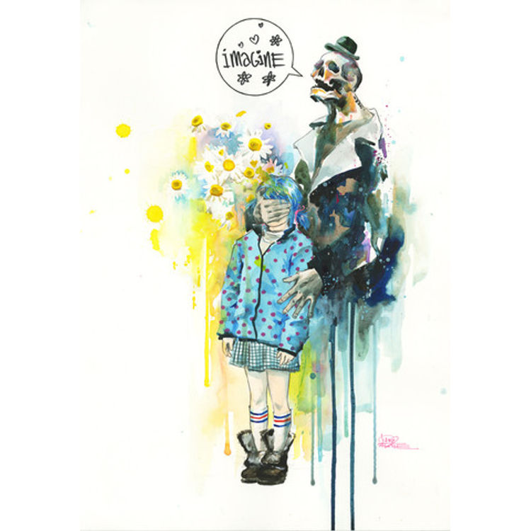 Little Girl and Mr. Death by Lora Zombie