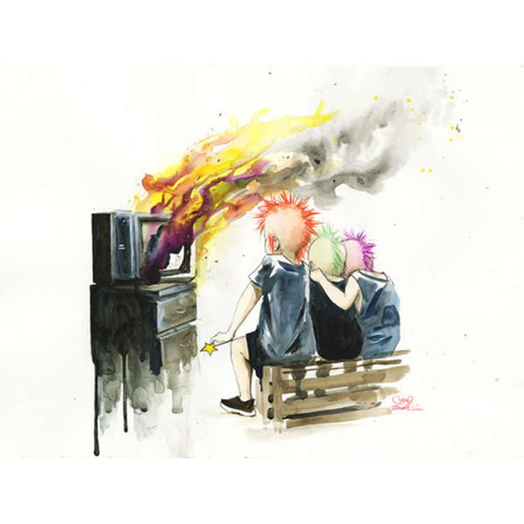 Watching TV by Lora Zombie